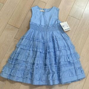 I Pinco Pallino blue ruffle cotton designer dress 6